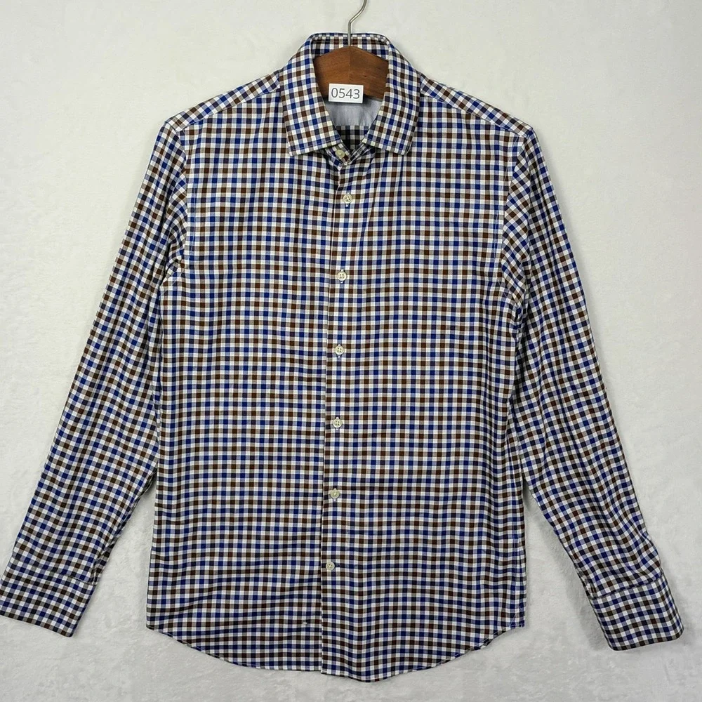 Banana Republic Button Down Mens S   Gingham Non-Iron Slim Fit Office Wear